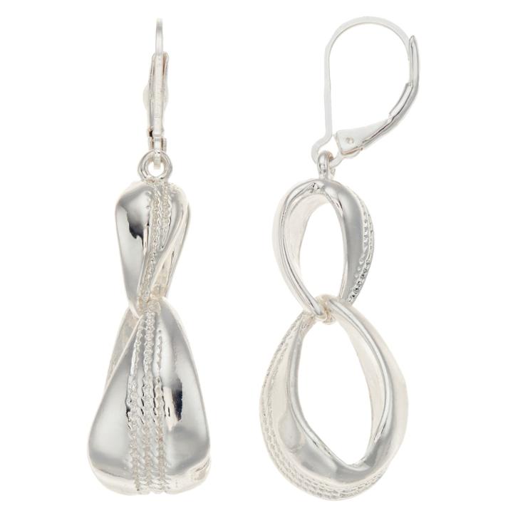 Napier Textured Infinity Twist Drop Earrings, Women's, Silver