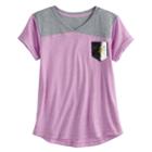 Girls 7-16 & Plus Size So&reg; Flippy Sequin Pocket V-neck Tee, Size: 12, Lt Purple