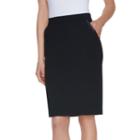 Women's Elle&trade; Solid Pencil Skirt, Size: Xl, Black