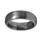 Sti By Spectore Gray Titanium Grooved Wedding Band - Men, Size: 10, Multicolor