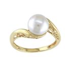 Freshwater Cultured Pearl 10k Gold Swirl Ring, Women's, Size: 8, White