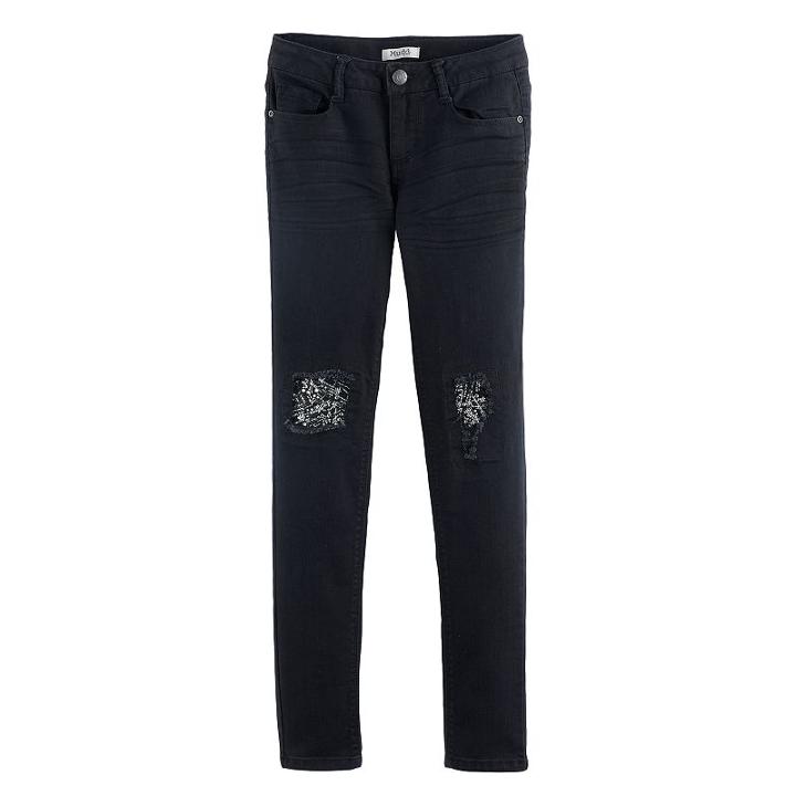 Girls 7-16 & Plus Size Mudd&reg; Embellished Ankle Skinny Jeans, Girl's, Size: 8, Black
