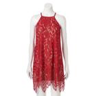 Juniors' Love, Fire High-neck Lace Dress, Girl's, Size: Xs, Brt Red