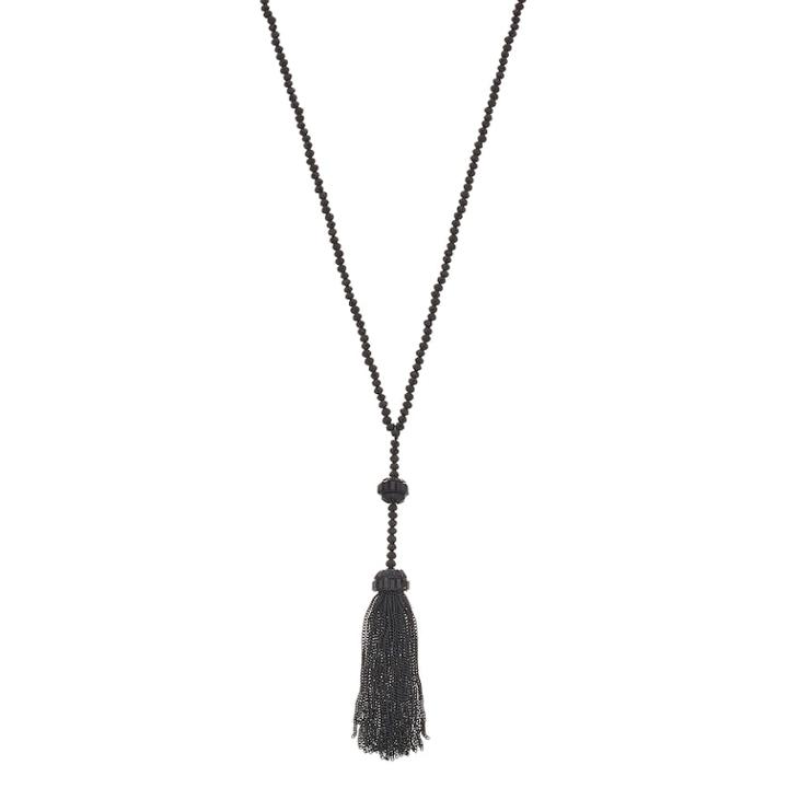 Simply Vera Vera Wang Seed Bead Tassel Y Necklace, Women's, Black