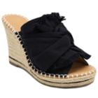 Sugar Honora Women's Espadrille Wedge Sandals, Size: Medium (6.5), Black