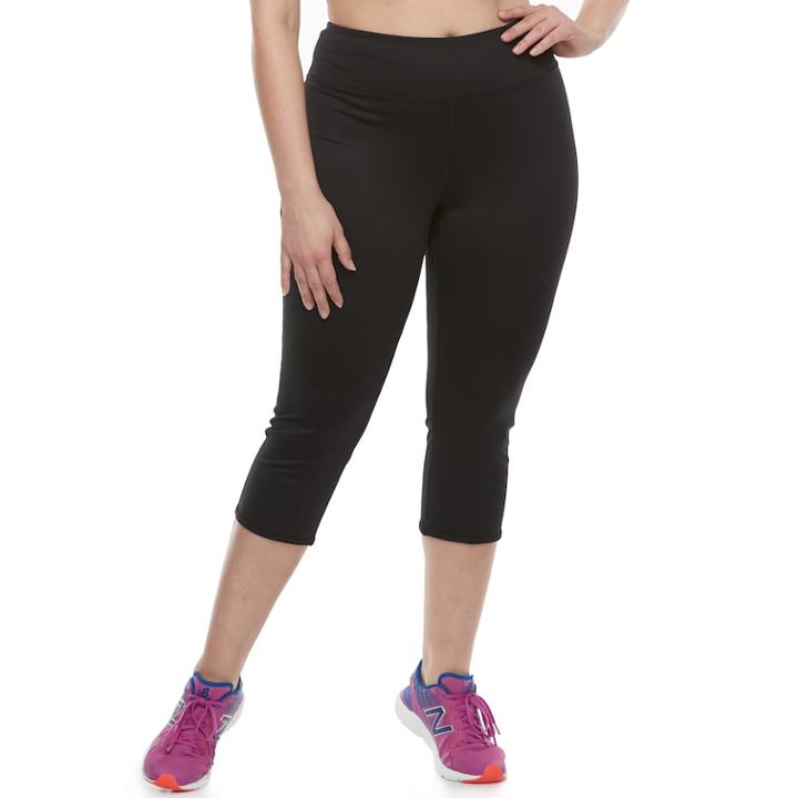 Plus Size Tek Gear&reg; Lattice Capri Leggings, Women's, Size: 3xl, Black