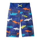 Boys 4-7 Free Country Shark Frenzy Swim Trunks, Boy's, Size: 7, Dark Blue