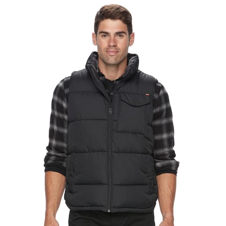 Big & Tall Hemisphere Solid Puffer Vest, Men's, Size: Xxl Tall, Black