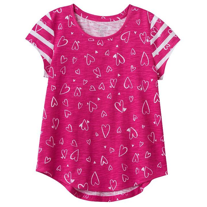 Girls 7-16 & Plus Size So&reg; Short Sleeve Curve Hem Tee, Girl's, Size: 12, Med Pink