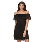 Women's Ronni Nicole Off-the-shoulder Lace Dress, Size: 12, Black
