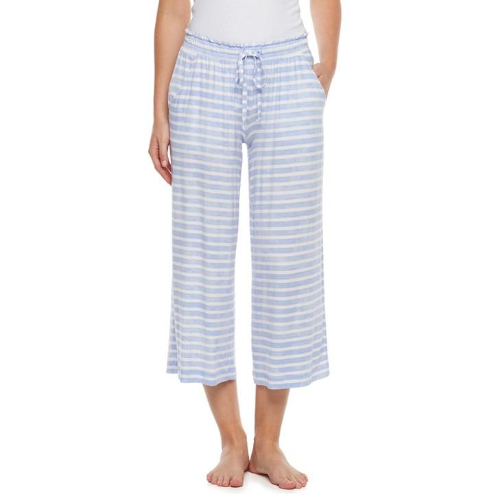 Women's Sonoma Goods For Life&trade; Wide Leg Lounge Capris, Size: Large, Brt Purple
