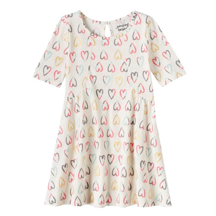 Girls 4-10 Jumping Beans&reg; Curved Seam Dress, Size: 10, White Oth