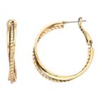 Dana Buchman Textured Twist Hoop Earrings, Women's, Gold
