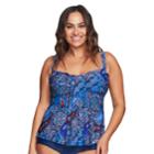 Plus Size Mazu Swim Empire Draped Tankini Top, Women's, Size: 24 W, Blue (navy)