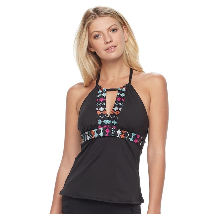 Women's Apt. 9&reg; High Neck Keyhole Tankini Top, Size: Small, Multi