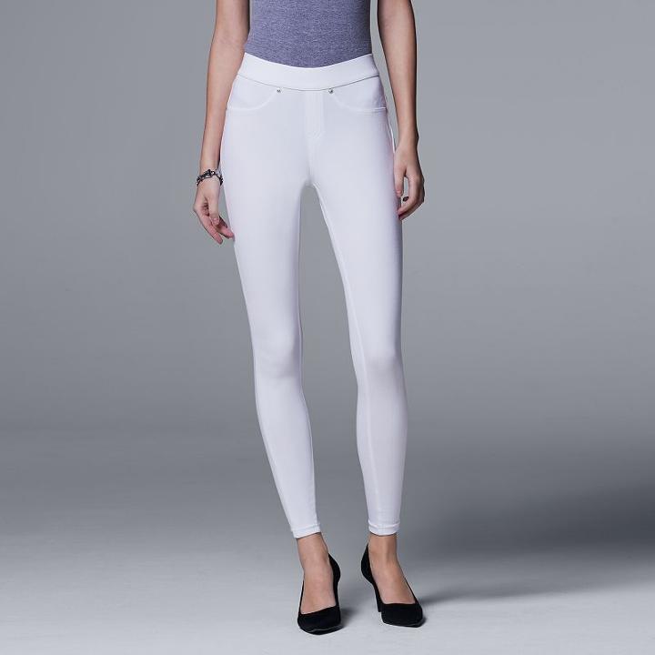Women's Simply Vera Vera Wang Curvy Denim Leggings, Size: Large, White