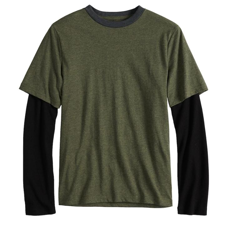 Boys 8-20 Urban Pipeline&reg; Mock-layered Tee, Size: Xl, Med Green
