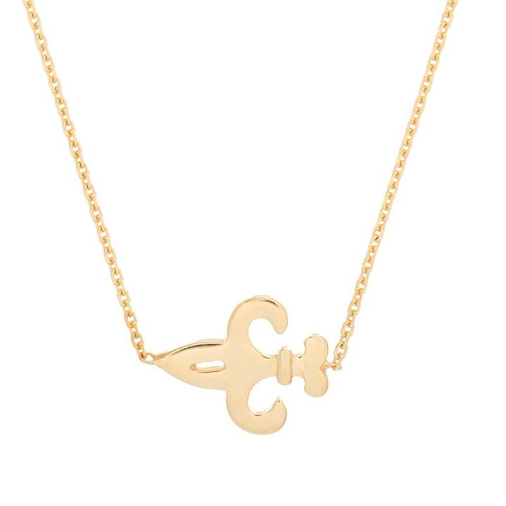14k Gold Fleur-de-lis Necklace, Women's, Size: 18, Yellow