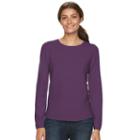 Women's Croft & Barrow&reg; Cozy Ribbed Crewneck Sweater, Size: Xl, Drk Purple