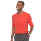 Men's Croft & Barrow&reg; Interlock Pocket Performance Tee, Size: Medium, Med Orange