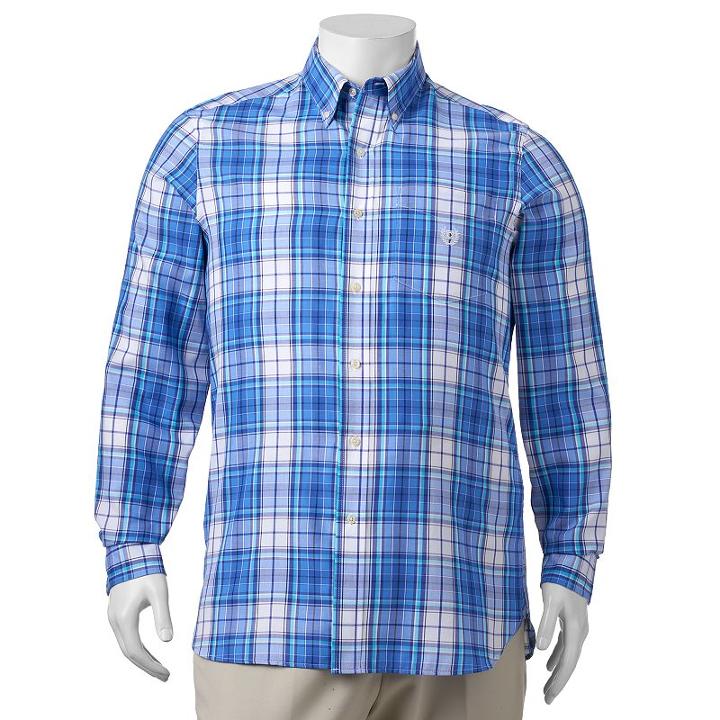 Big & Tall Chaps Easy Care Twill Shirt, Men's, Size: Xxl Tall, Blue