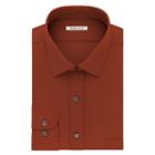 Men's Van Heusen Flex Collar Regular-fit Pincord Dress Shirt, Size: 17.5 36/37, Med Orange