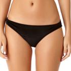 Juniors' California Sunshine Velvet Hipster Bikini Bottoms, Women's, Size: Medium, Black