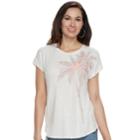 Women's Apt. 9&reg; Embellished Tee, Size: Medium, Light Grey