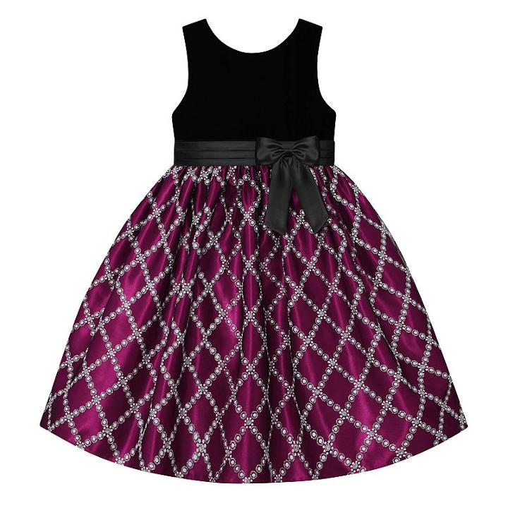 Girls 7-16 & Plus Size American Princess Velvet Top & Glitter Square Skirt Dress, Girl's, Size: 16, Pink Other