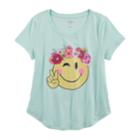 Girls 7-16 & Plus Size So&reg; Curve Hem Shiny Graphic Tee, Size: 16, Light Blue