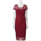 Juniors' Almost Famous Illusion Lace Midi Dress, Teens, Size: Small, Purple Oth