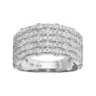 10k White Gold 3/4 Carat T.w. Diamond Multi Row Ring, Women's, Size: 6