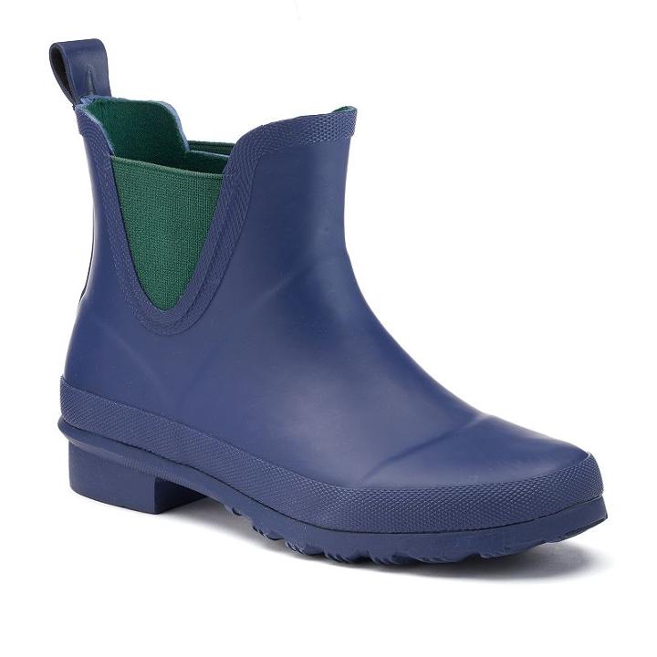 Chaps Aeva Women's Chelsea Waterproof Rain Boots, Size: 8 B, Blue (navy)