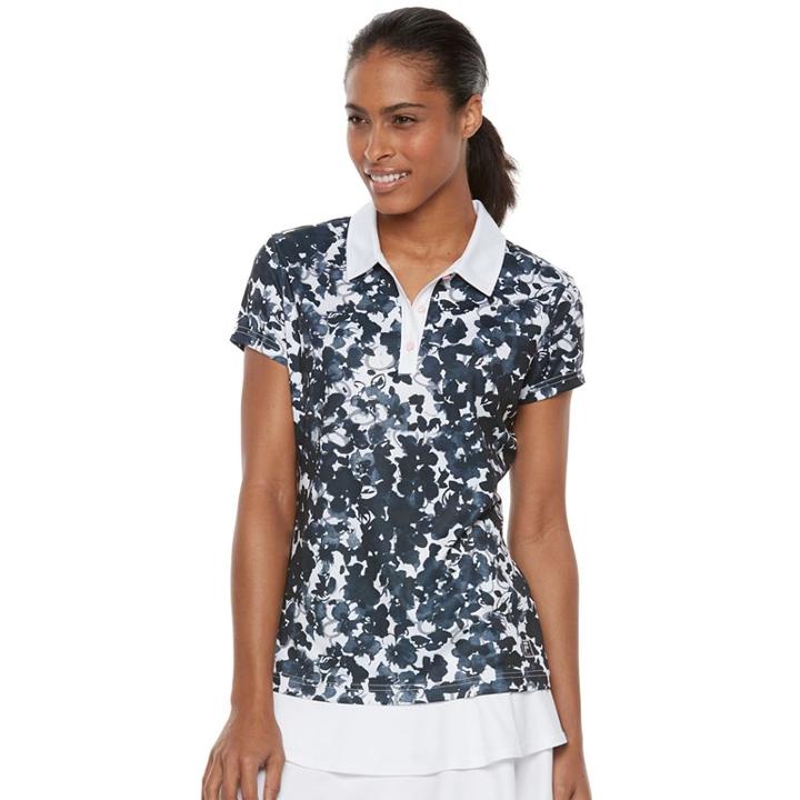 Women's Fila Sport&reg; Floral Print Tennis Polo, Size: Small, White