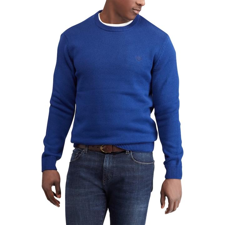 Men's Chaps Regular-fit Crewneck Sweater, Size: Medium, Blue