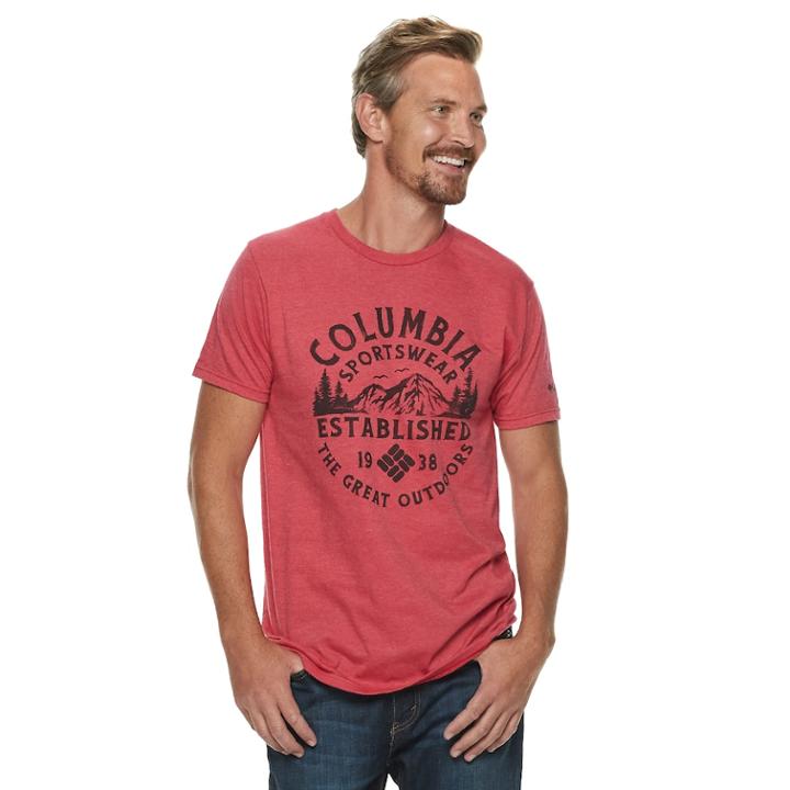 Men's Columbia Outdoor Graphic Tee, Size: Large, Brt Red