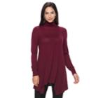 Women's Apt. 9&reg; Turtleneck Tunic Sweater, Size: Large, Drk Purple