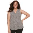 Plus Size Dana Buchman Pleated V-neck Tank, Women's, Size: 3xl, Med Beige