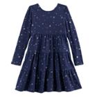 Girls 4-10 Jumping Beans&reg; Long-sleeved Tiered Dress, Size: 8, Blue