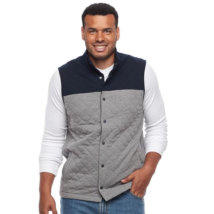 Big & Tall Croft & Barrow&reg; Outdoor Quilted Vest, Men's, Size: 3xl Tall, Med Grey