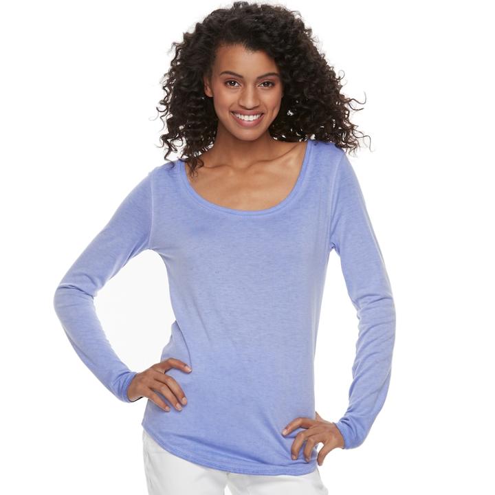 Juniors' Mudd&reg; Scoopneck Tee, Teens, Size: Medium, Drk Purple