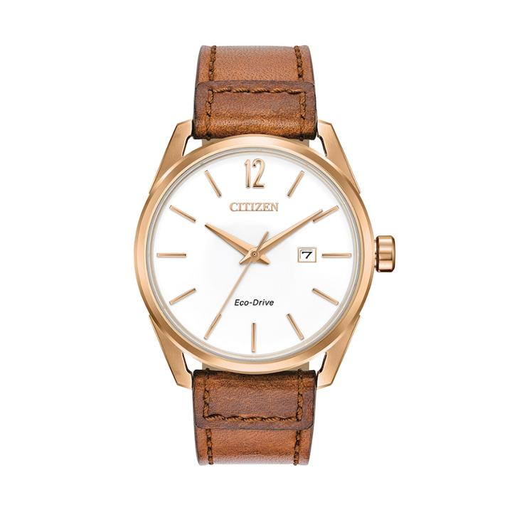 Drive From Citizen Eco-drive Men's Cto Leather Watch - Bm7413-02a, Size: Large, Brown