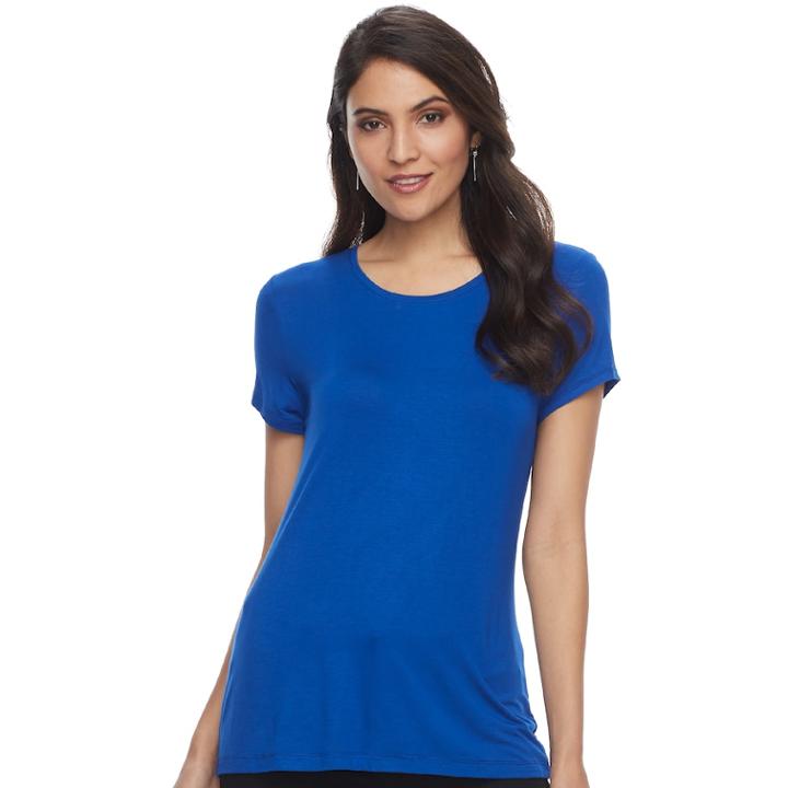 Women's Apt. 9&reg; Essential Crewneck Tee, Size: Xxl, Blue