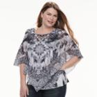 Plus Size World Unity Printed Popover Top, Women's, Size: 0x, Grey