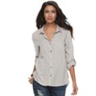 Women's Rock & Republic&reg; Embroidered Shirt, Size: Xl, Silver