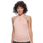 Juniors' Heartsoul Lace Shoulder Sleeveless Top, Teens, Size: Xl, Orange