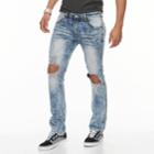 Men's Xray Slim-fit Distressed Stretch Jeans, Size: 40x32, Light Blue