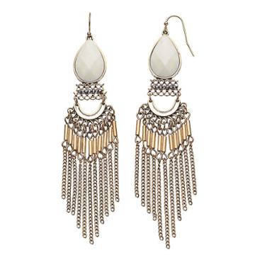 Gs By Gemma Simone Fringe Teardrop Earrings, Women's, Multicolor