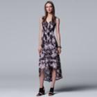 Petite Simply Vera Vera Wang Pleated High-low Maxi Dress, Women's, Size: L Petite, Natural