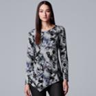 Women's Simply Vera Vera Wang Asymmetrical Top, Size: Small, Drk Purple